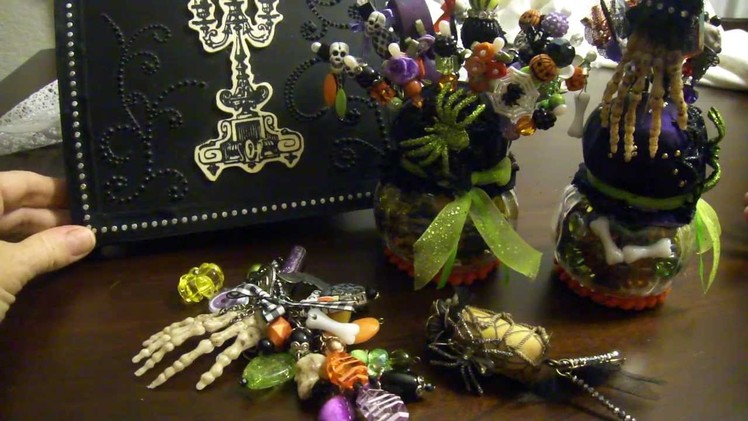 Halloween stick pins, vine corck and  charm