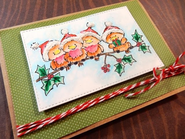 Holiday Card Series 2016 | Day 21 of 25 | Wild Rose Studio Robins on Branch