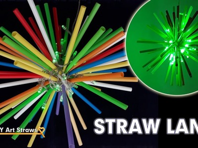 How to create an easy and simple decorative lights - Starburst Straw Lamp #DIY Art Straws