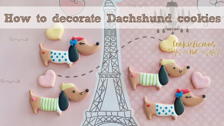 How to decorate dachshund dog cookies video tutorial