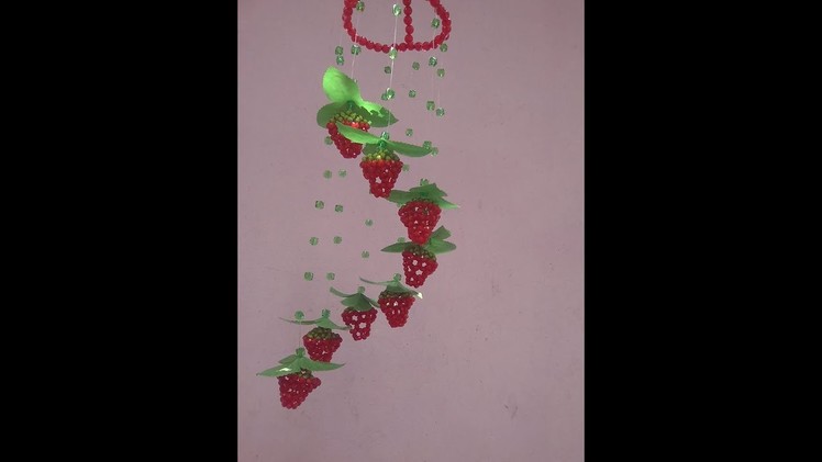 How to make a Strawberries door bell puthi kaj [beaded]