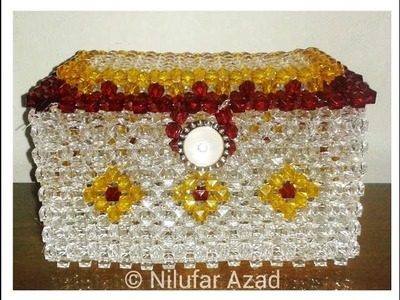 How to make Beaded Ornament Box with cover (পুঁতির বাক্স ) -By Nilufar Azad!