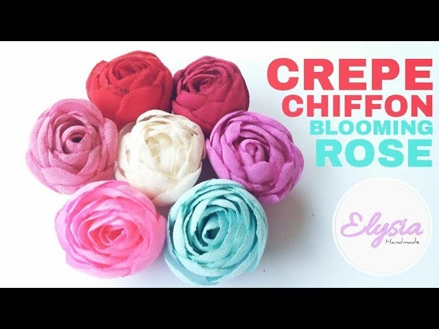 How To Make Crepe-Chiffon Blooming Rose | DIY by Elysia Handmade