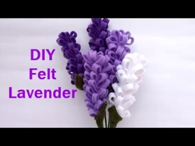 How to Make Felt Lavender Flower Tutorial - Cara Membuat Bunga Flanel