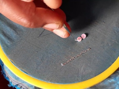 How to stitch chamkis on cloths - aari embroidery