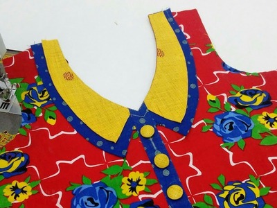 Latest Front Neck Design (Collar Style Neck) Cutting and Stitching