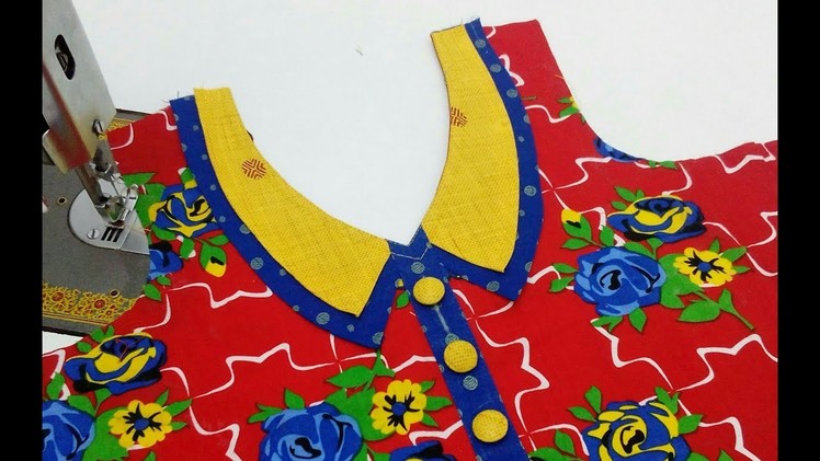 Latest Front Neck Design (Collar Style Neck) Cutting and Stitching