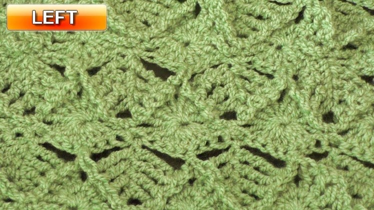 Leaf Crochet Stitch - Left Handed Crochet Tutorial