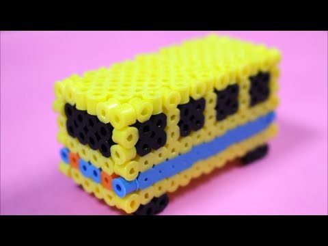 Perlerbeads Bus 3dver パーラービーズ 立体バス の作り方 図案