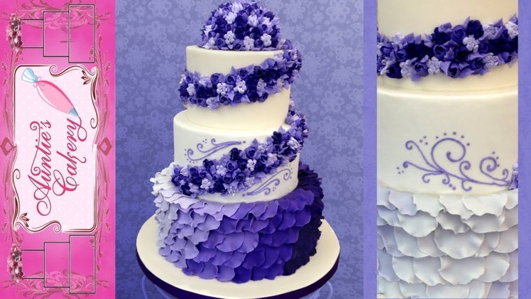 Purple Petal Wedding Cake