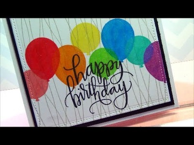 Rainbow Birthday Balloon Square Card