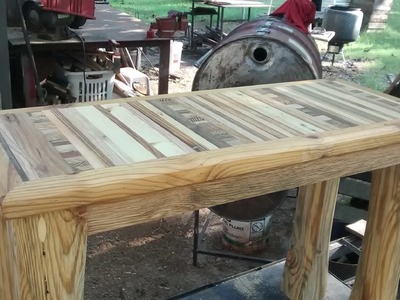 Reclaimed wood bench