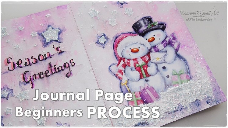 Season's Greetings Journal Page for Beginners ♡ Maremi's Small Art ♡