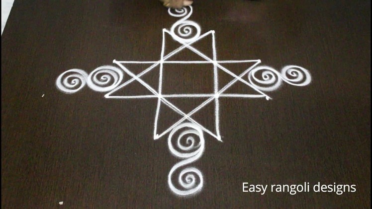 Simple rangoli designs with dots for beginners - easy kolam designs - latest muggulu rangoli designs