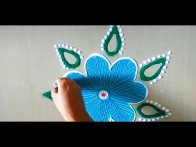 Small flower rangoli design | Simple rangoli design by Yogita Garud