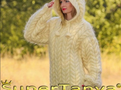 SUPERTANYA bespoke cable knit sweater with hood