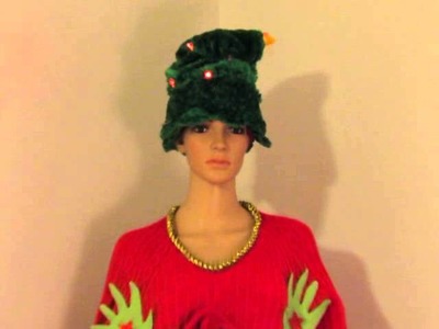 UGLY CHRISTMAS SWEATER DRESS GRINCH SINGING DANCING TREE HAT FOR SALE