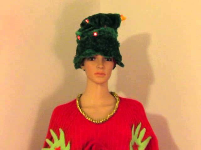 UGLY CHRISTMAS SWEATER DRESS GRINCH SINGING DANCING TREE HAT FOR SALE