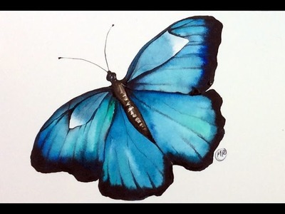 Watercolor Butterfly REAL TIME Painting Demonstration
