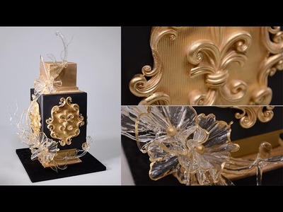Black and Gold Glam Cake Tutorial - Free Sample - Making the Baroque Style Curly Decorations