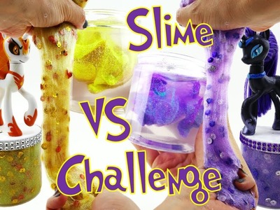 Crystal Clear Slime Challenge! My Little Pony Daybreaker VS Nightmare Rarity