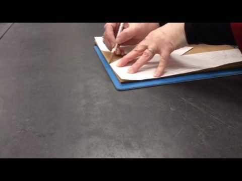Cutting cardboard letter