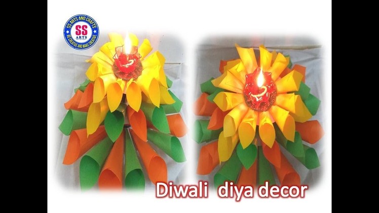 DIY. Diwali Diya Decoration made of Paper. Diya Decoration ideas at home