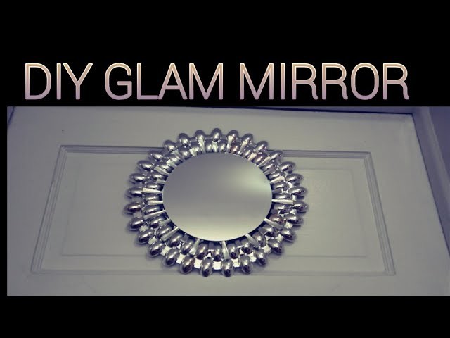 DIY GLAM STARBURST MIRROR. DOLLAR TREE SPOON WALL ART\EXPENSIVE LOOKS FOR LESS
