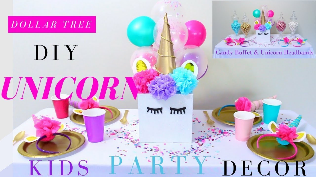 DOLLAR TREE DIY  UNICORN  PARTY  DECORATIONS  DIY  UNICORN  