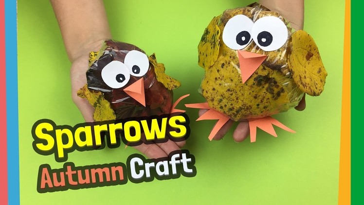 Easy DIY ideas for Autumn craft with kids - Sparrows made of leaves