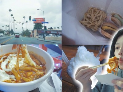 [FOOD VLOG#7] What I ate in California Day 1! Spicy Rice cakes, In-N-Out Burger, Mocha Igloo Latte