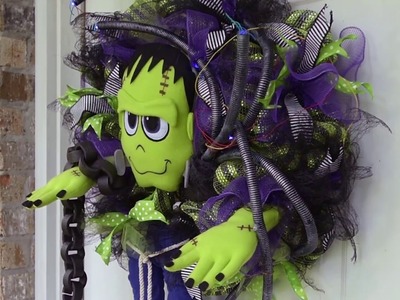 FRANKIE AND HIS SHOCKINGLY COOL ACCESSORY:  A Frankenstein Halloween Wreath Tutorial