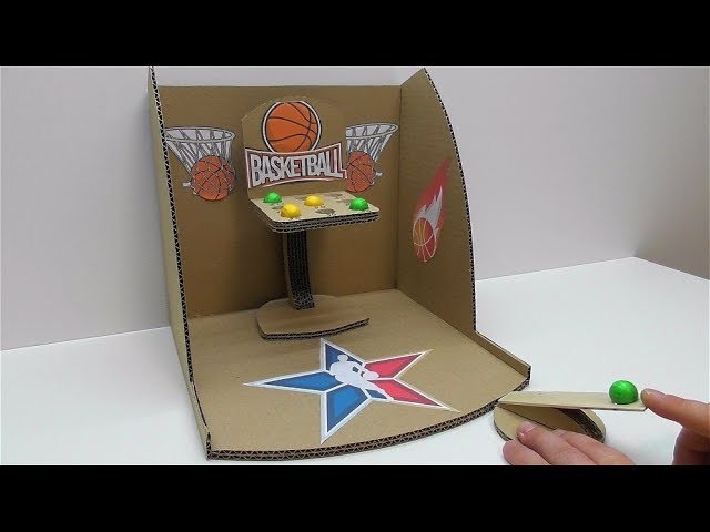 How to make a game basketball from cardboard Desktop Game from Cardboard