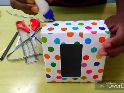 How to make a napkin  holder  from  waste  cardboard box of cuboid shape