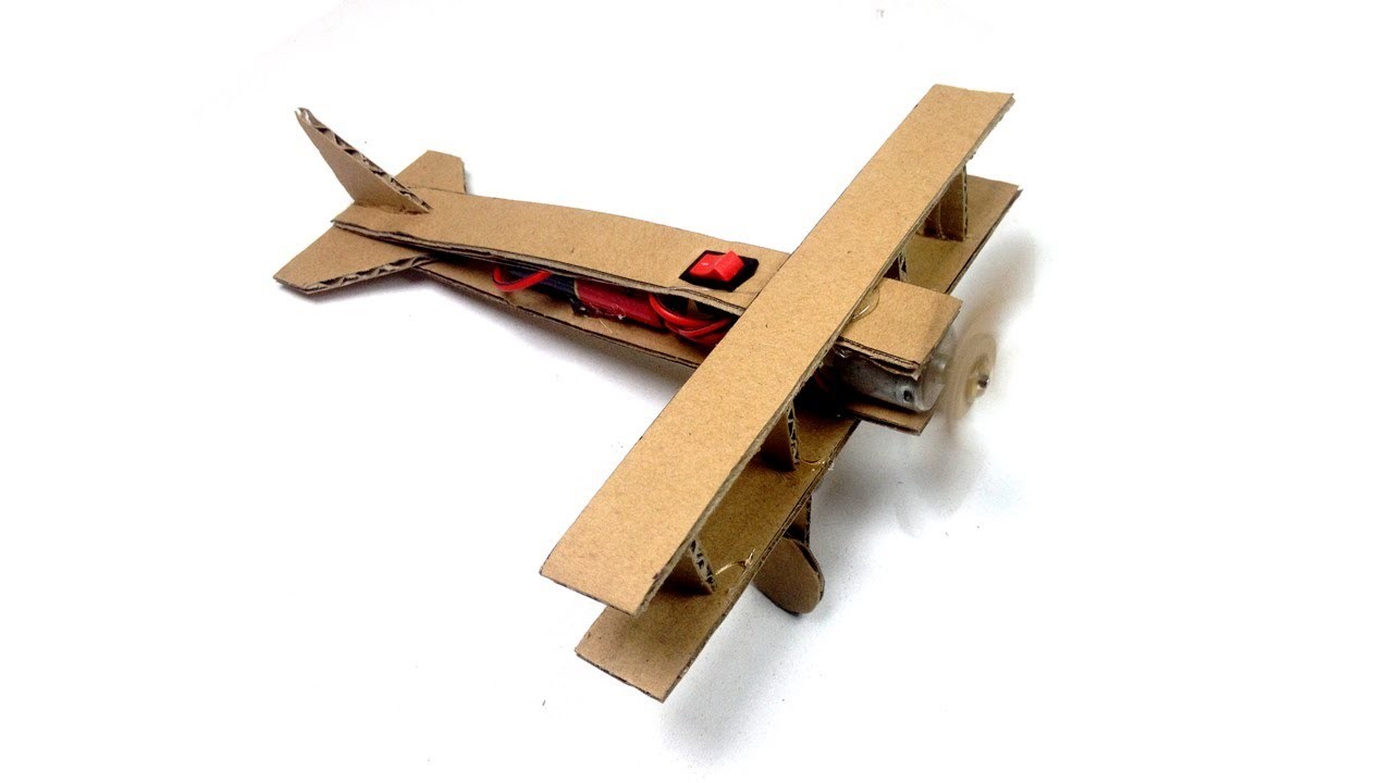 How to Make a Plane with DC Motor and Cardboard, How to Make a Flying