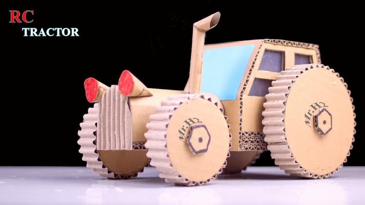 How To Make a Simple Rc Tractor From Cardboard and Motor DC - Diy toy for kids