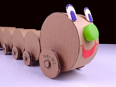 How To Make An Electric Train at Home (Simple & Fun) - Amazing Car from Cardboard [Mr H2]