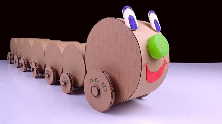 How To Make An Electric Train at Home (Simple & Fun) - Amazing Car from Cardboard [Mr H2]