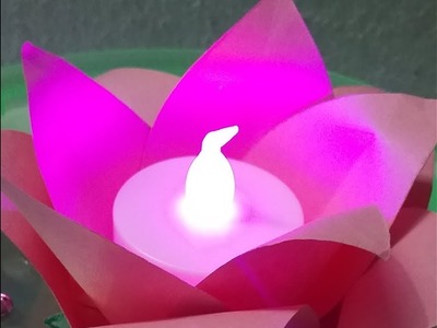 How to make floating diya stand made out of paper & cd l home decor ideas # 06 for diwali.Christmas