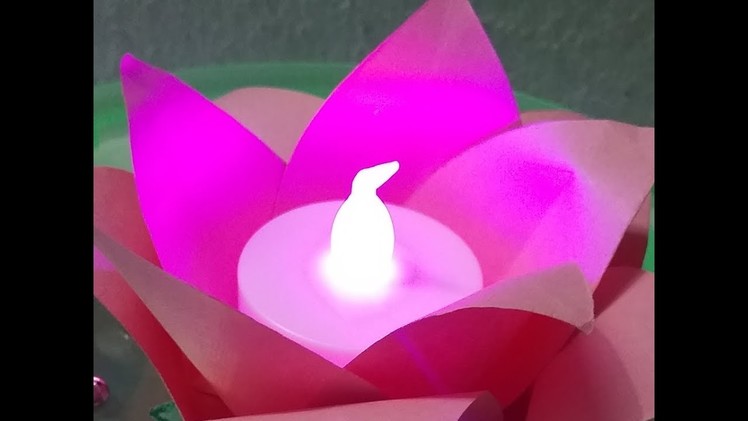 How to make floating diya stand made out of paper & cd l home decor ideas # 06 for diwali.Christmas