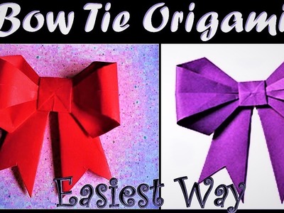 How To Make Paper Made Ribbon Bow Tie - How To Fold Paper Bow Tie #DIY, Paper Craft Origami Tutorial