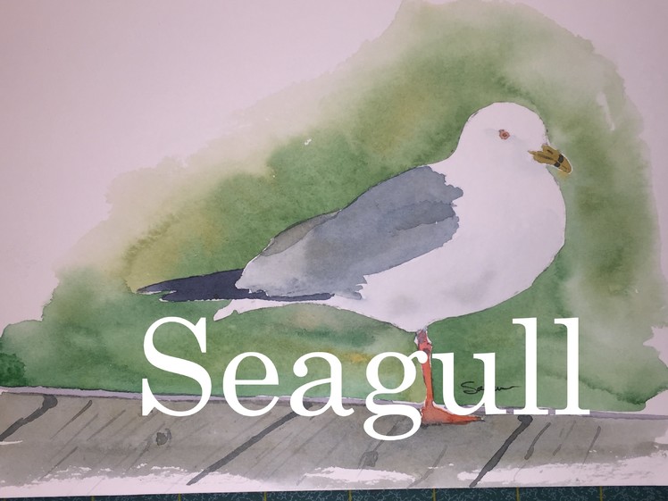 How to Paint a Seagull in Watercolour Watercolor Tutorial Dock Boards Bird Grey Gull