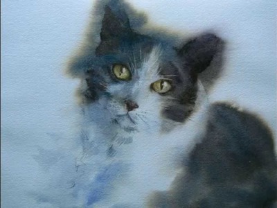 How to paint a watercolor cat portrait