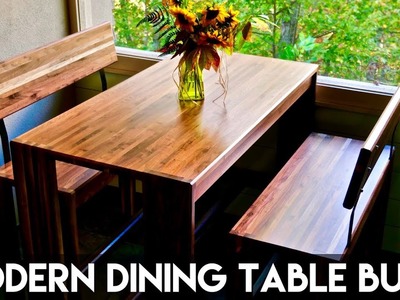 Modern Walnut Dining Table and Benches | How To Build - Woodworking