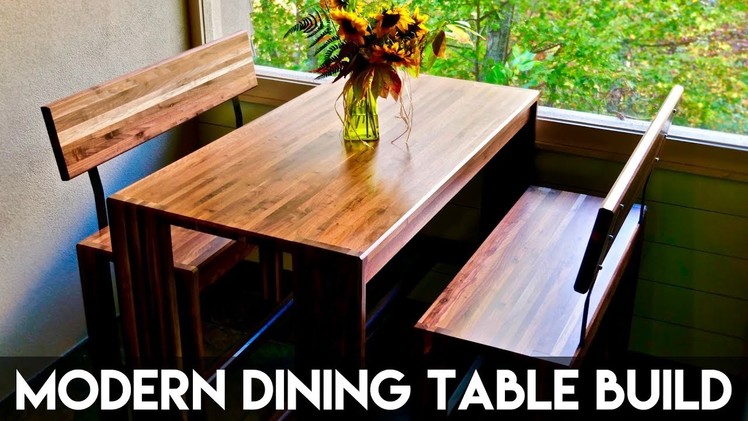 Modern Walnut Dining Table and Benches | How To Build - Woodworking