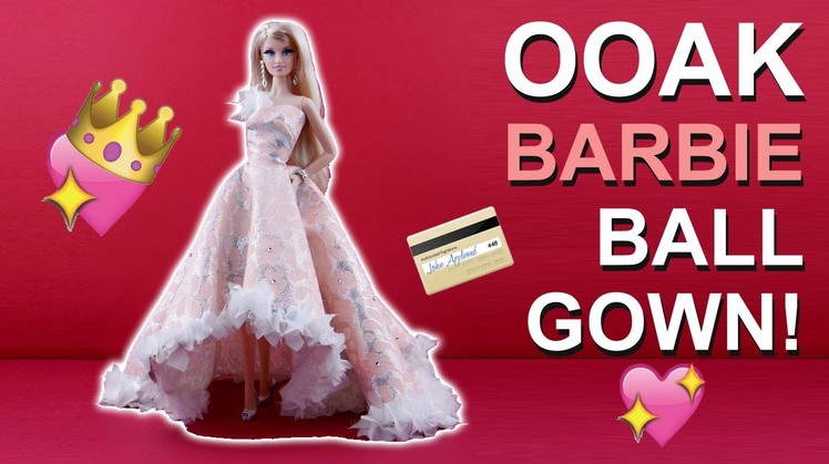 OOAK Crystal & Brocade BALL GOWN - Barbie Collector