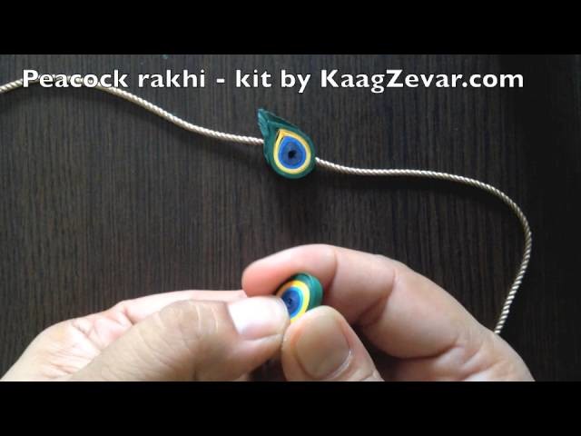 Quilled Peacock Rakhi - for kids and grown ups