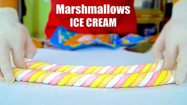 RAINBOW Marshmallows ice cream rolls