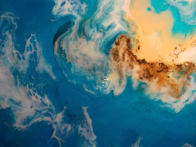 Resin Art - Aerial view of the sea side