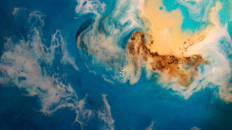 Resin Art - Aerial view of the sea side